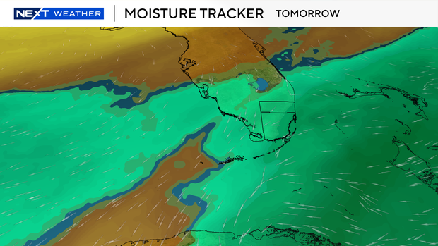 Rain showers approach South Florida Sunday afternoon and evening
